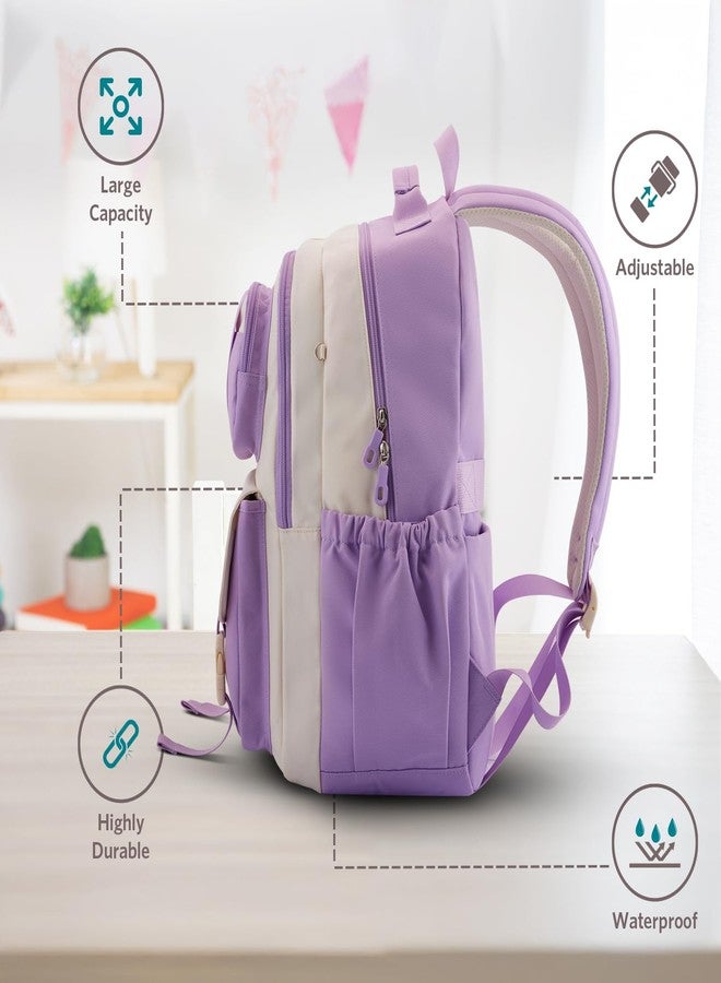 VAYA PRODYGY School Bags for Boys/Girls, 26L Large Capacity Waterproof Backpack for Class 6 to 10, Stylish and Spacious, Ideal for High School Students and Daily Use, Color - Purple - Image 3